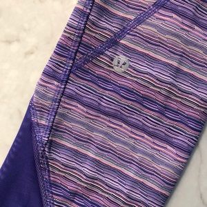Lululemon Athletica purple striped leggings